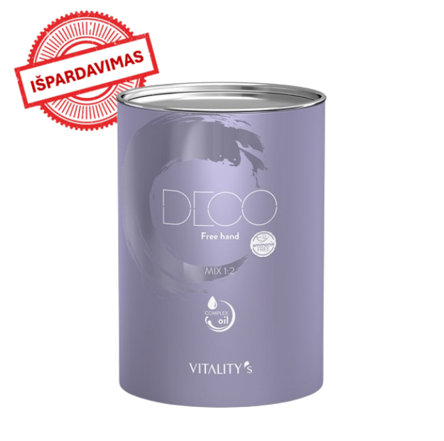 DECO FREE HAND šviesinamieji plaukų milteliai atviroms technikoms, be amoniako, 400 g paveikslėlis